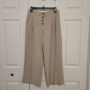 NWT Loft High Waisted Wide Leg Khaki Dress Pants With Front Buttons Size 2